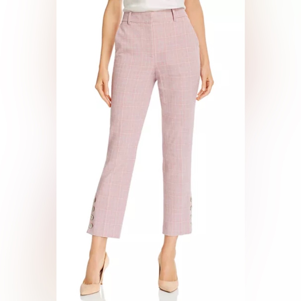 REBECCA TAYLOR Tailored Rose Plaid Trousers Size 10 New